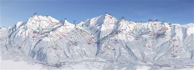 Les Arcs/Vallandry – Paradiski – no name rezidence - skimapa Paradiski (Les Arcs + La Plagne)