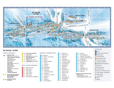 Val d’Allos/Pra Loup – Les Chalets du Verdon - plánek střediska Val d´Allos- La Foux a poloha rezidence Les Chalets du Verdon